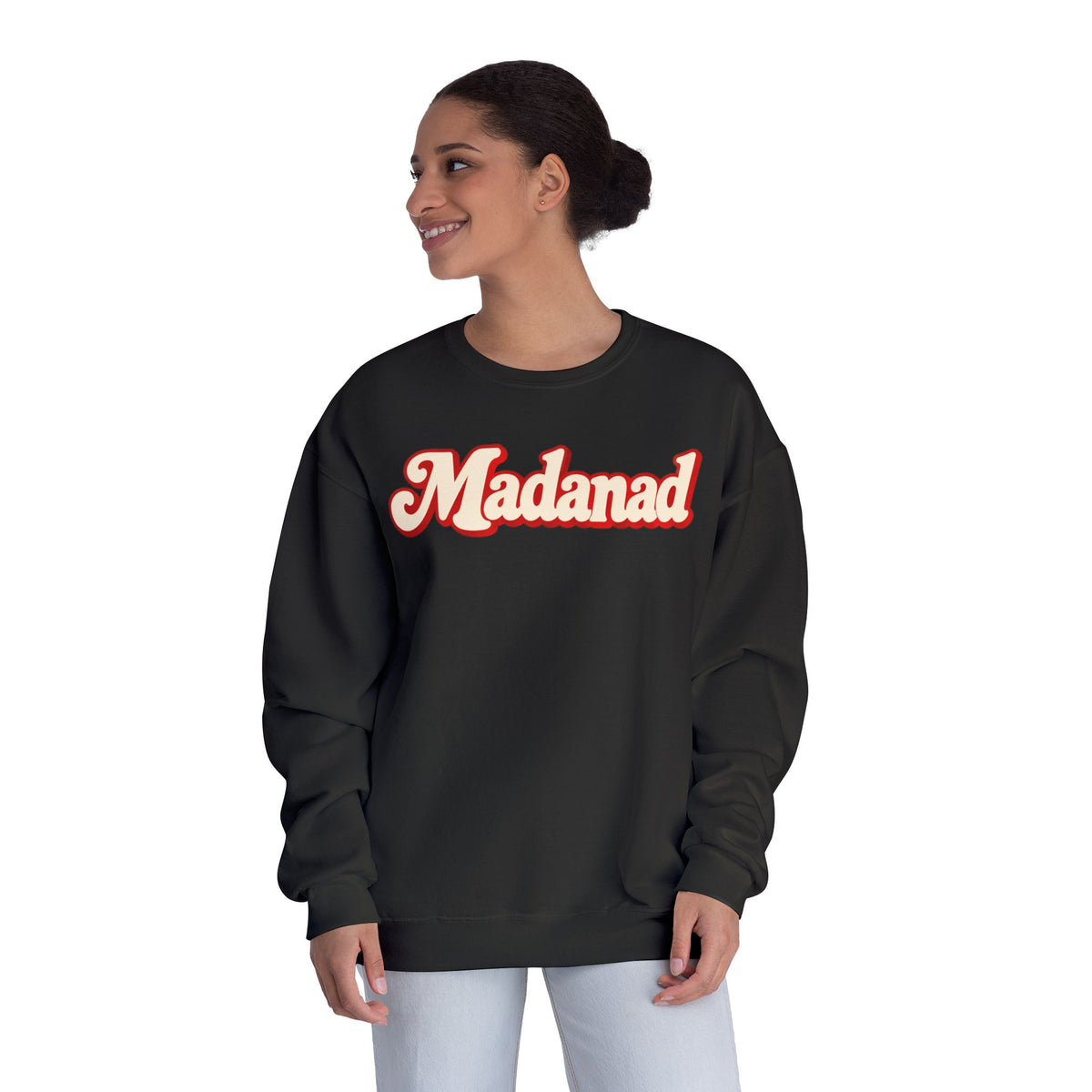 Crewneck Sweatshirt - "Madanad" Retro Script | Sunday Dinner Back Design