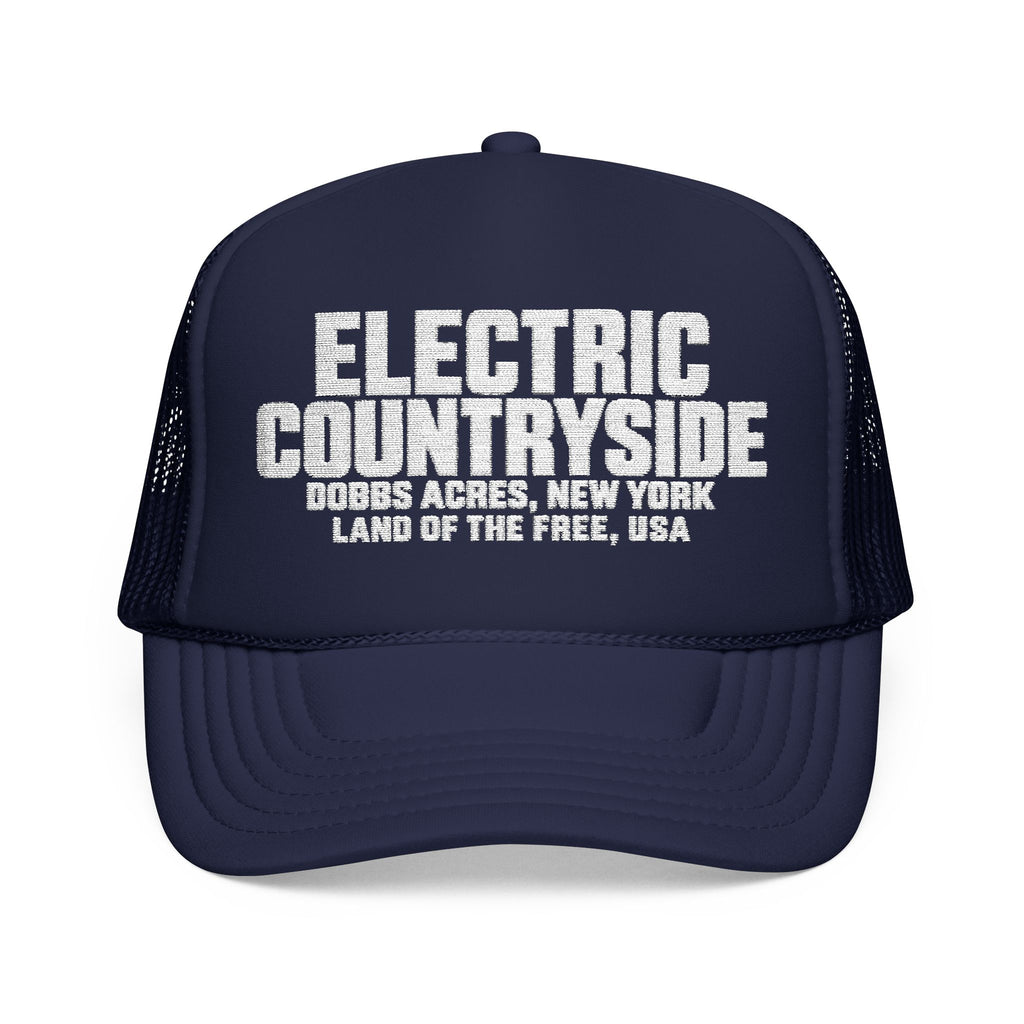 Electric Countryside Foam Trucker Hat — Rural New York Vintage Mesh Cap