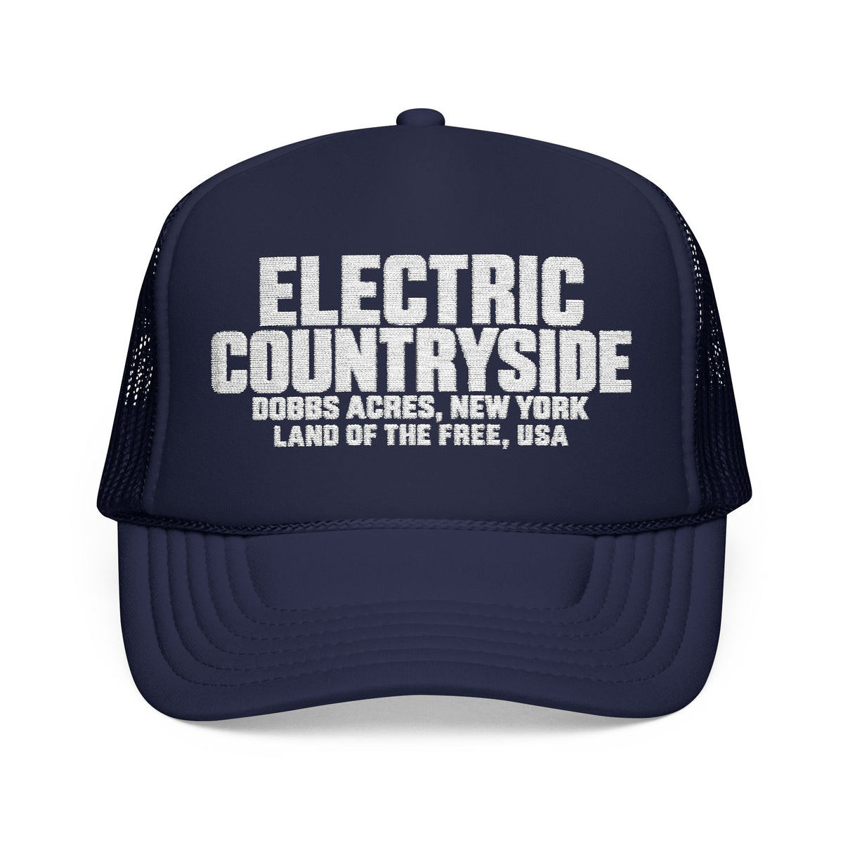 Electric Countryside Foam Trucker Hat — Rural New York Vintage Mesh Cap