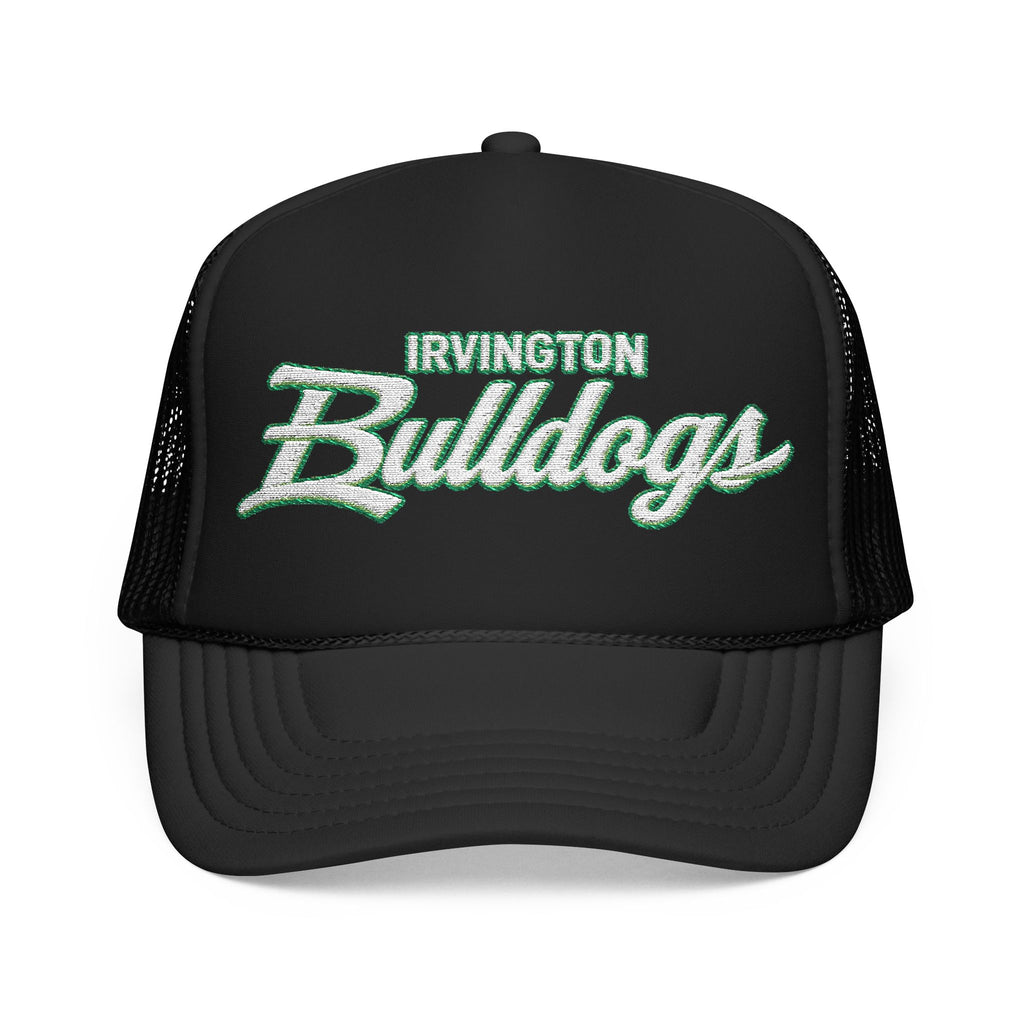 Irvington Bulldogs Foam Trucker Hat — Vintage Script School Team Cap
