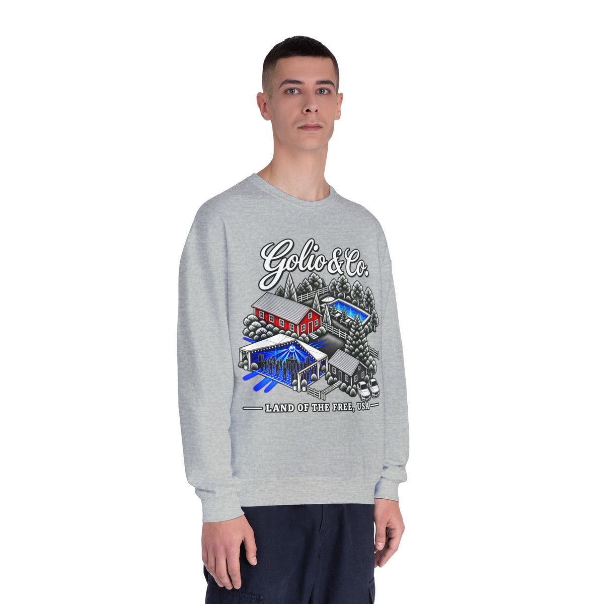 Electric Countryside Sweatshirt — Golio & Co. "Land of the Free" Vintage Americana Crewneck