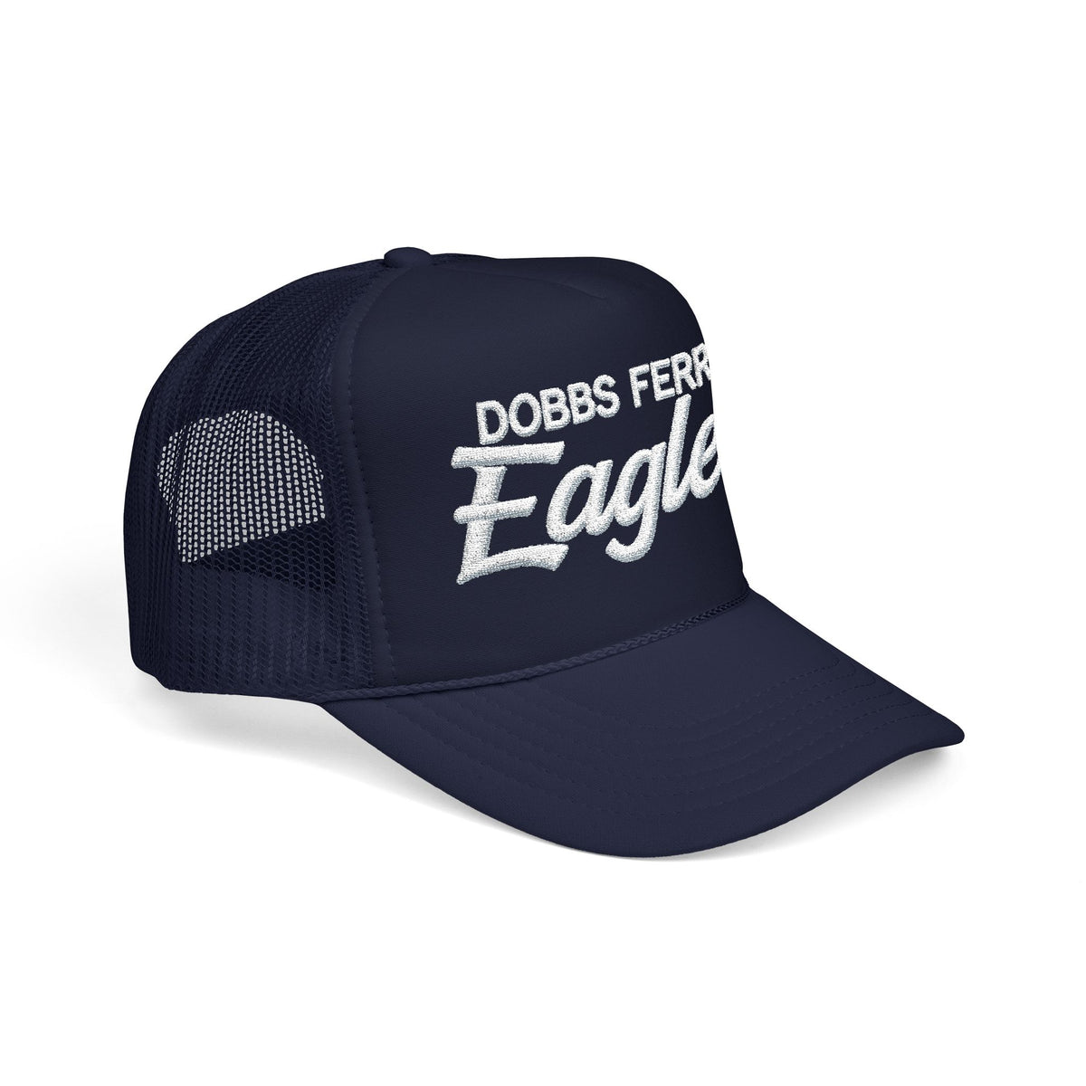 Dobbs Ferry Eagles Foam Trucker Hat — Vintage Script Team Cap