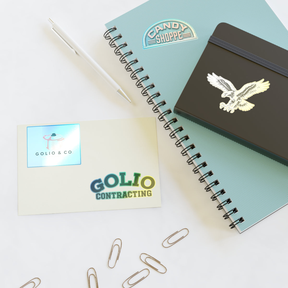 Vintage Logo Sticker Sheet — Retro Candy Shoppe, Golio & Co., Eagle Decals