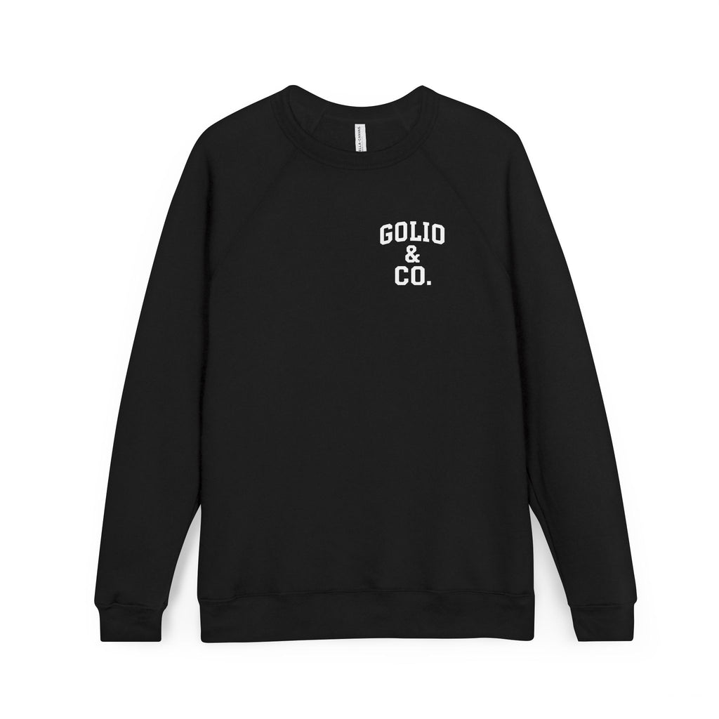 Sunday Dinner Raglan Sweatshirt — 'Golio & Co.' Chest Logo, Vintage Script Back