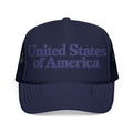 United States of America Foam Trucker Hat — Navy Mesh Cap