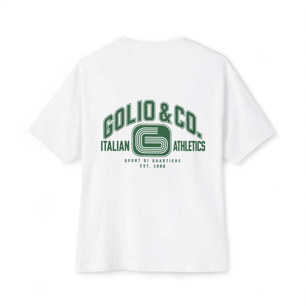 Golio & Co. Italian Athletics Minimal Chest Logo Tee — Oversized Boxy Cotton T‑Shirt