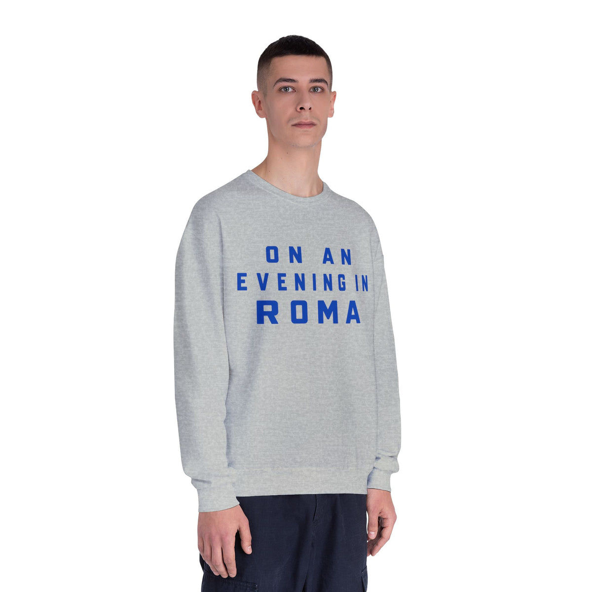 Roma Evening Crewneck Sweatshirt — "On an Evening in Roma" Graphic