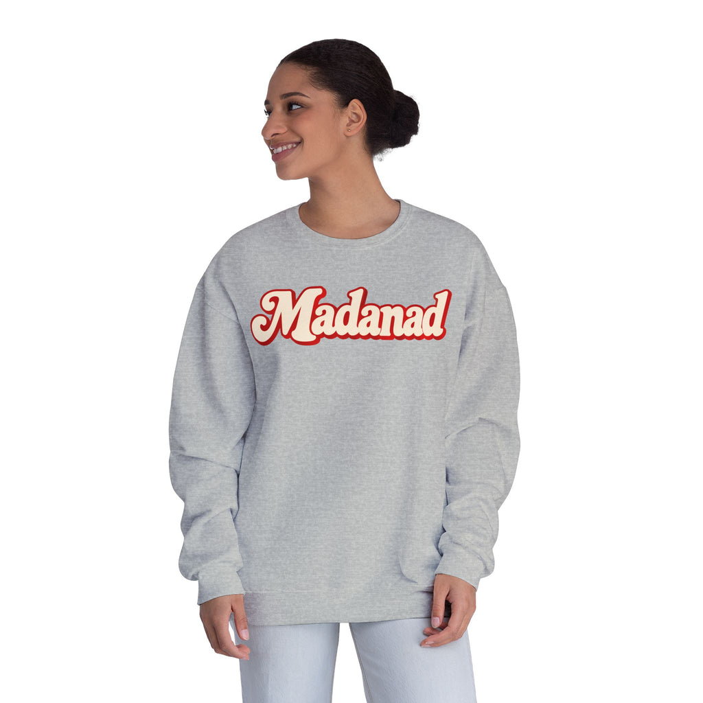 Crewneck Sweatshirt - "Madanad" Retro Script | Sunday Dinner Back Design