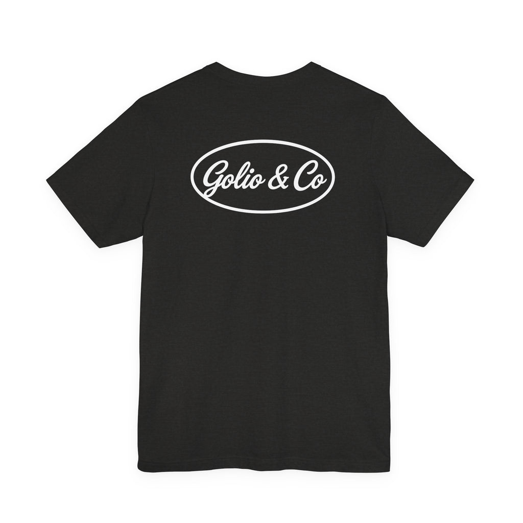T-Shirt — Golio & Co Logo Tee (front 'GOLIO' chest, back oval 'Golio & Co')