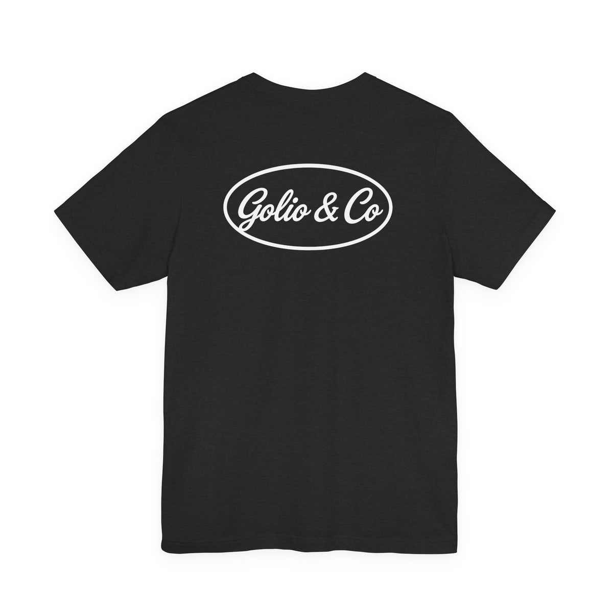 T-Shirt — Golio & Co Logo Tee (front 'GOLIO' chest, back oval 'Golio & Co')