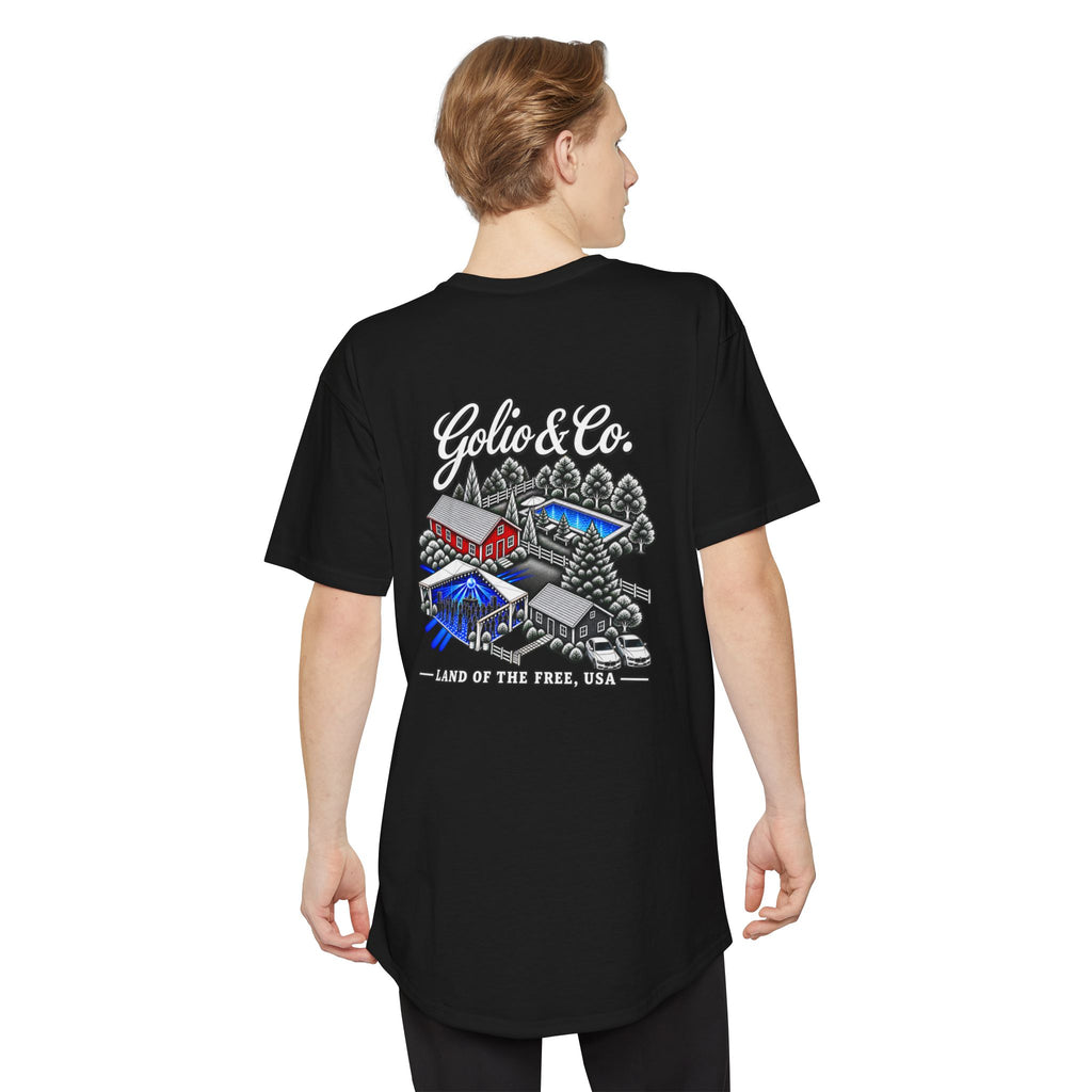 Electric Countryside Longbody Tee — Golic & Co. Land of the Free Graphic T-Shirt