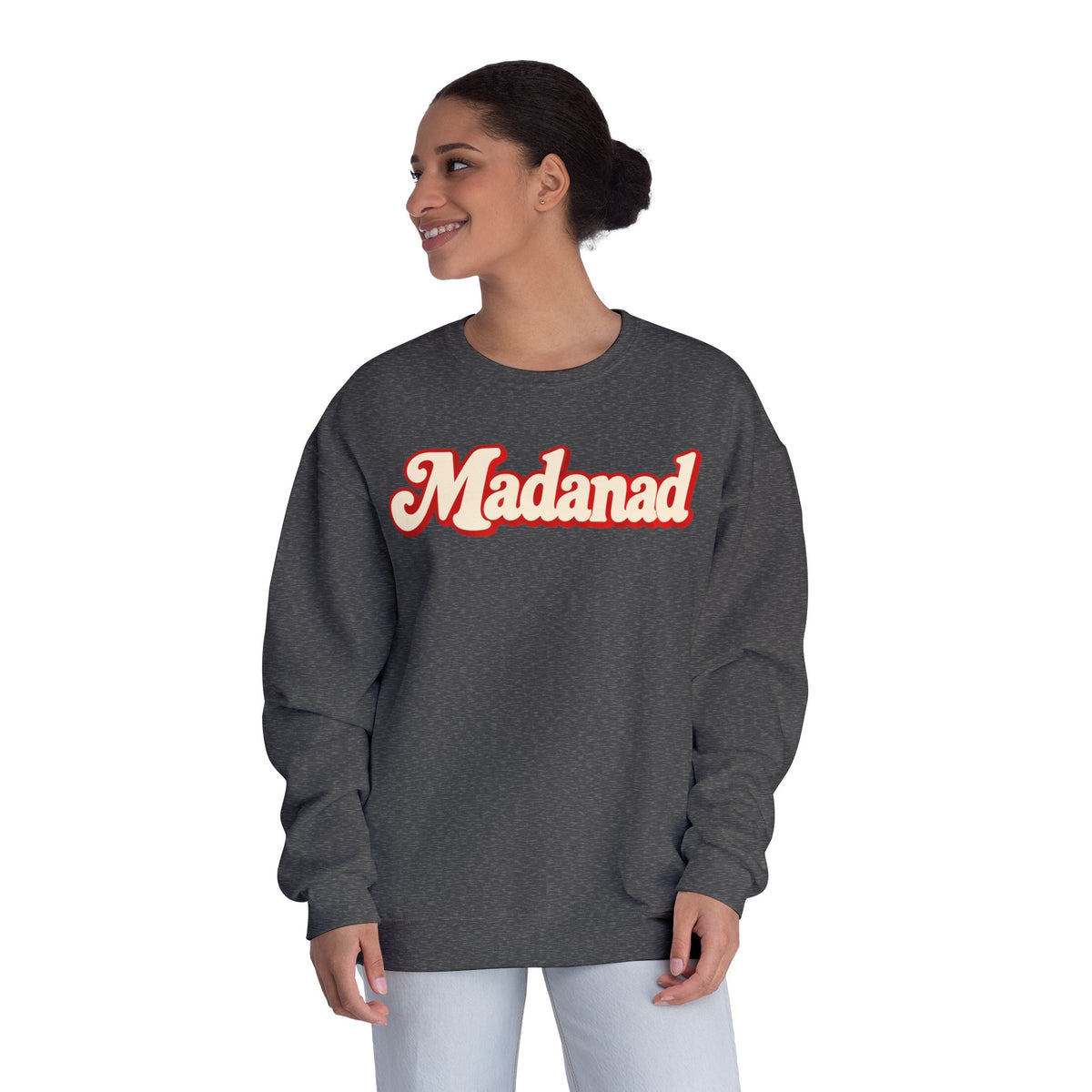 Crewneck Sweatshirt - "Madanad" Retro Script | Sunday Dinner Back Design
