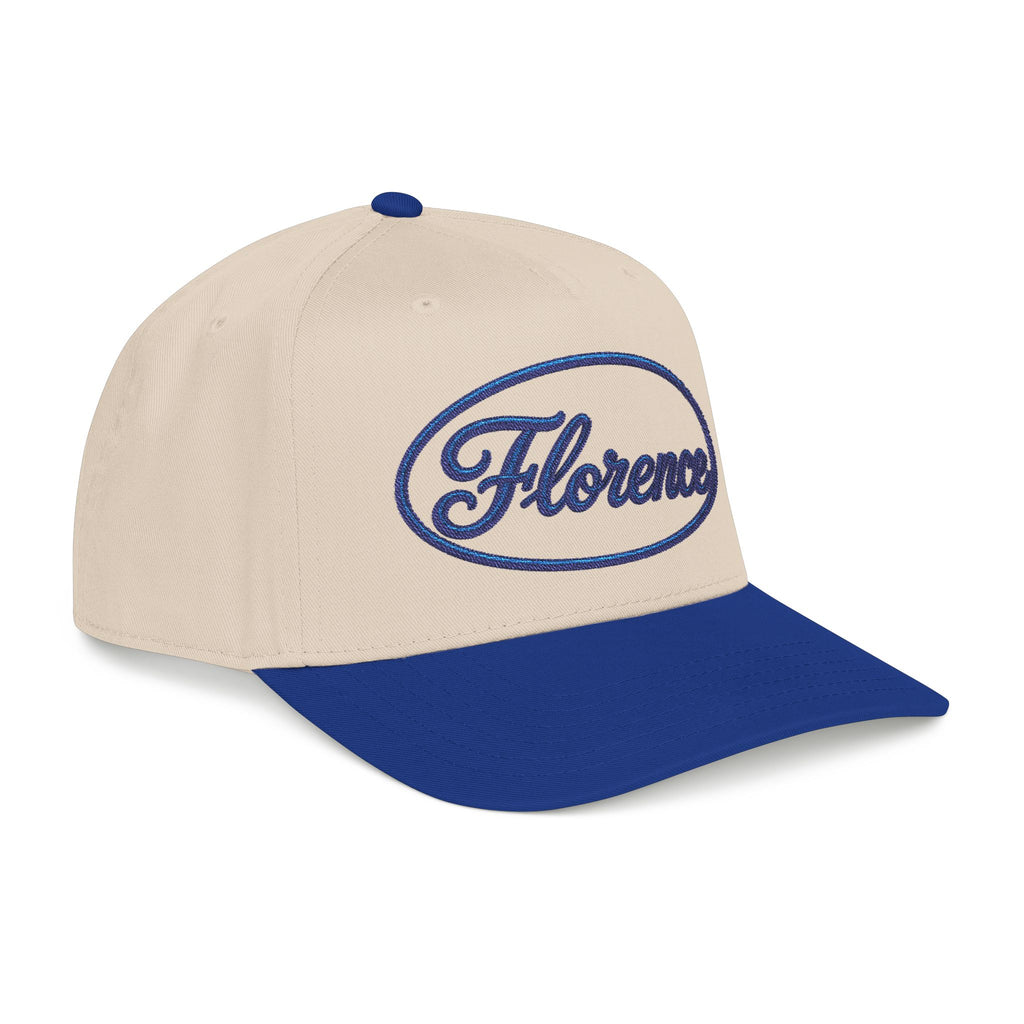 Florence Embroidered Baseball Cap — Retro Script Mid-Profile Hat