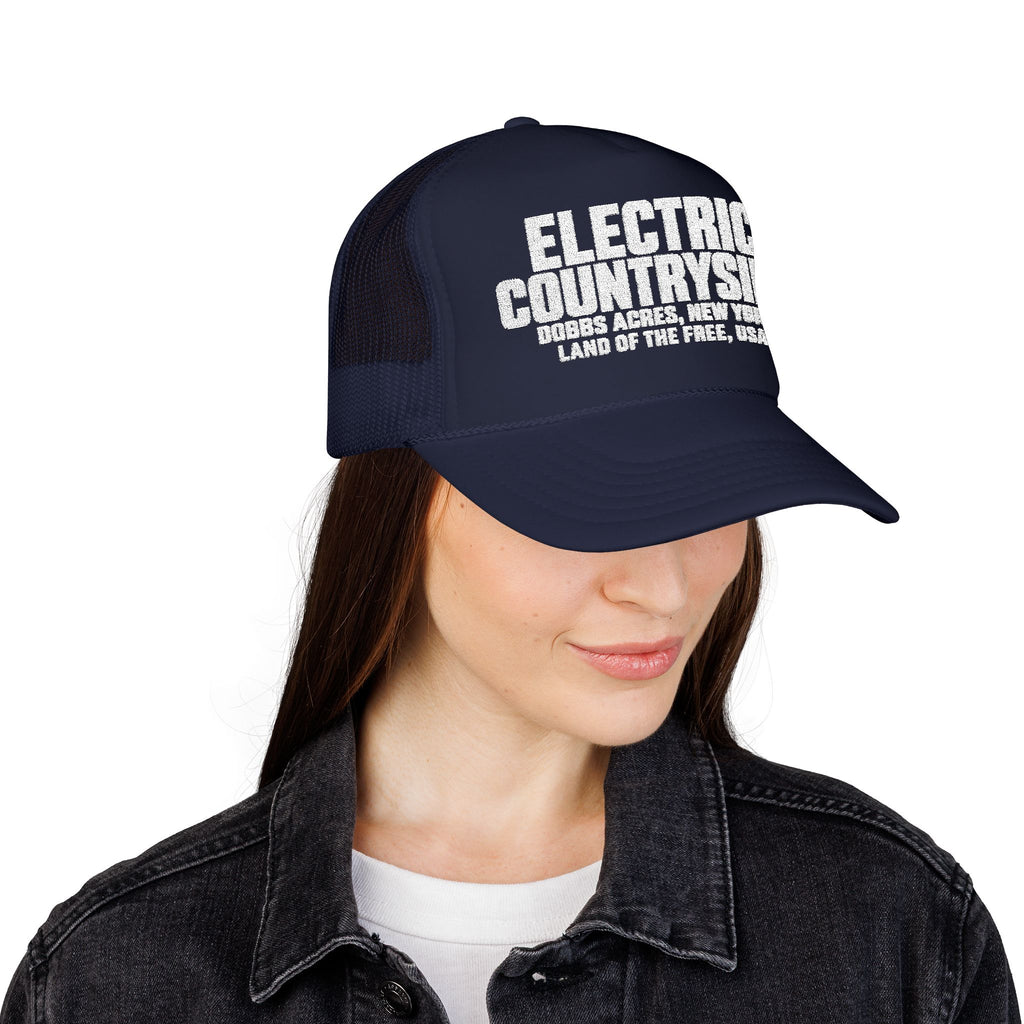 Electric Countryside Foam Trucker Hat — Rural New York Vintage Mesh Cap