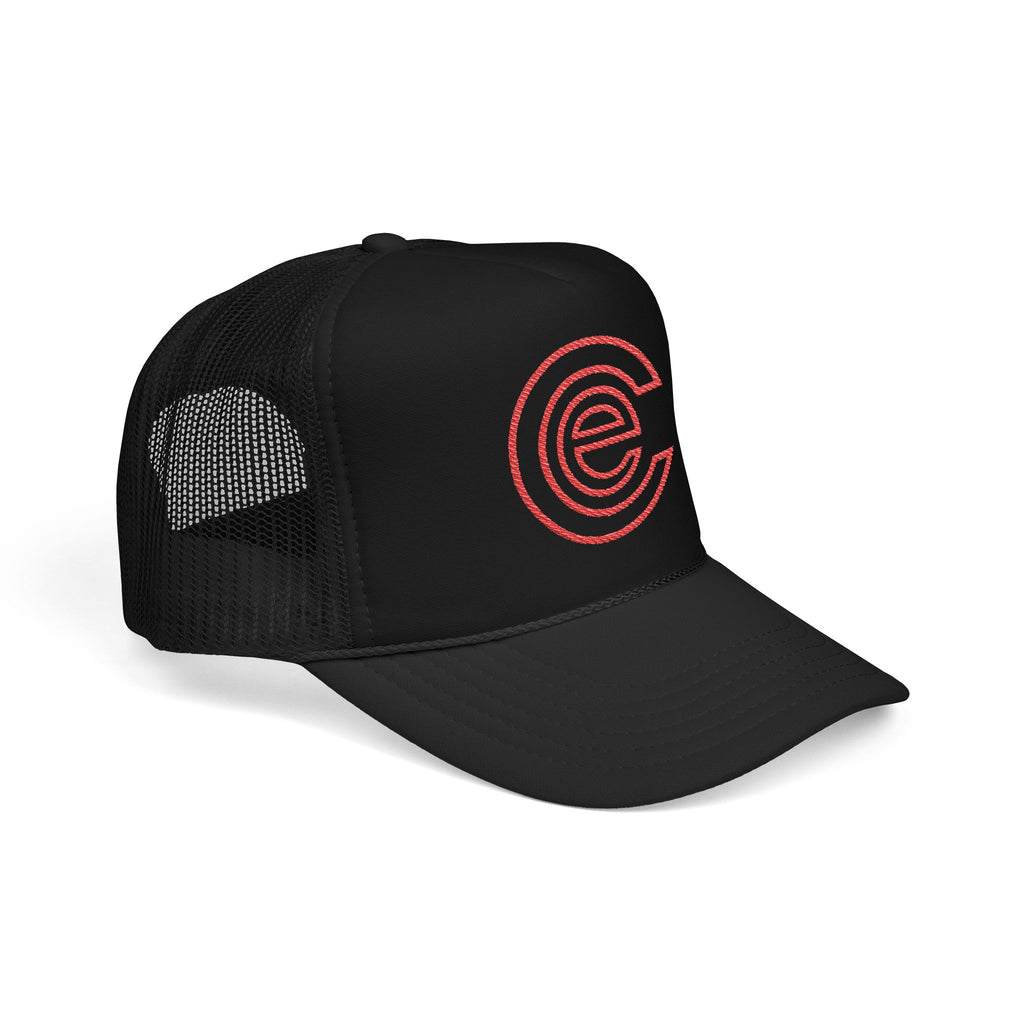 Trucker Hat — Distressed Red Circular 'Electric' Logo Foam Cap