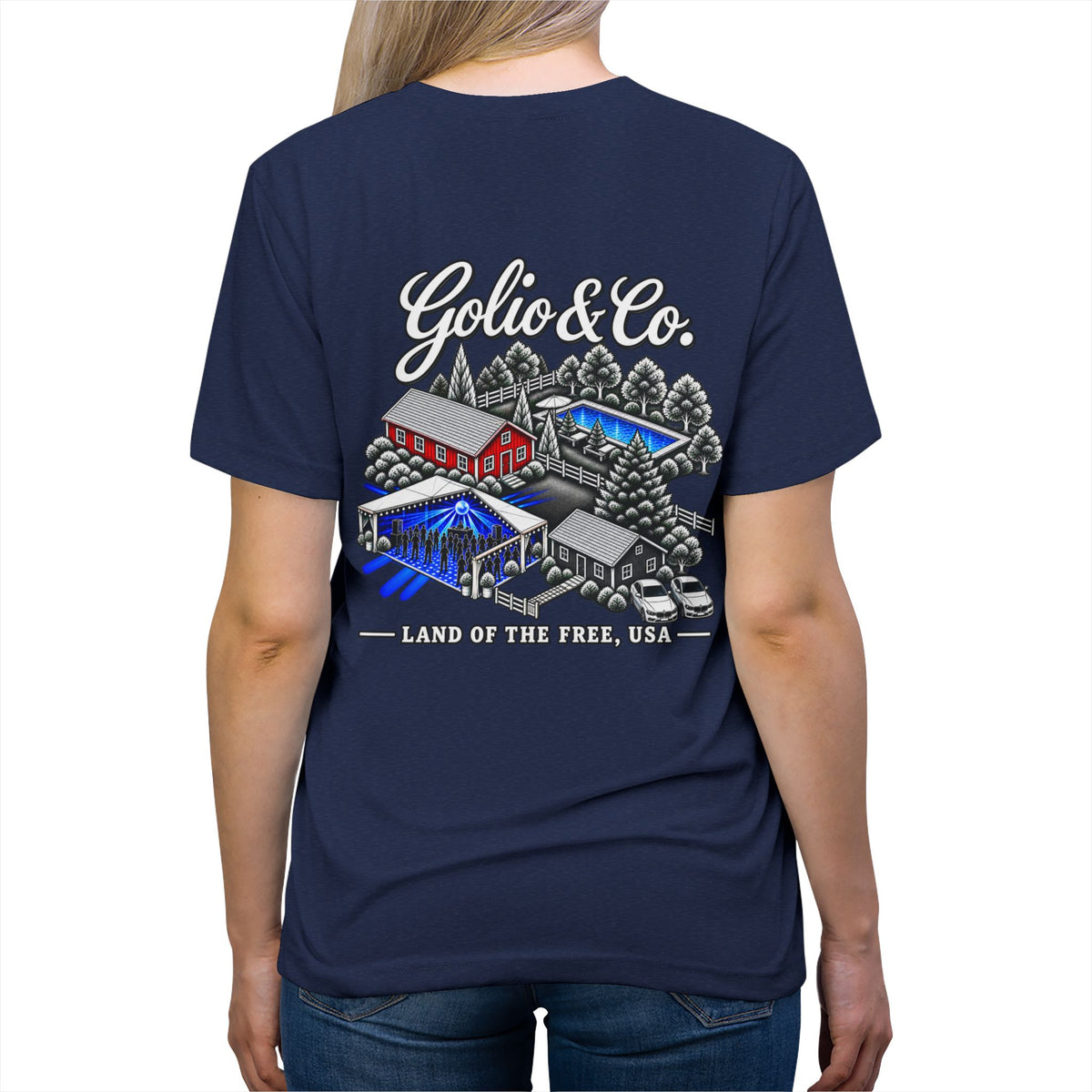 Golio & Co. Americana Casino Tee — 'Land of the Free, USA' Graphic T-Shirt