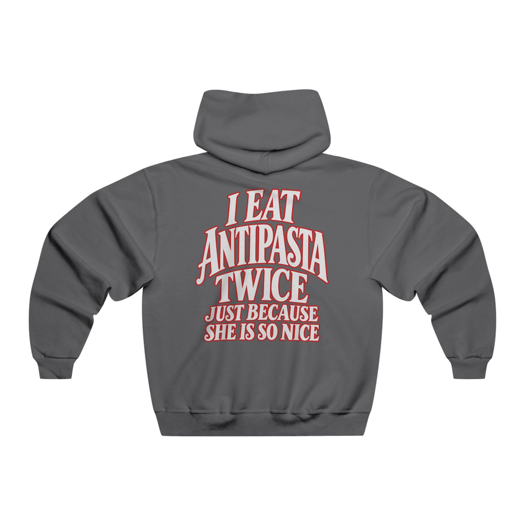 Hoodie - "I Eat Antipasta Twice" Funny Italian Music Graphic Hoodie