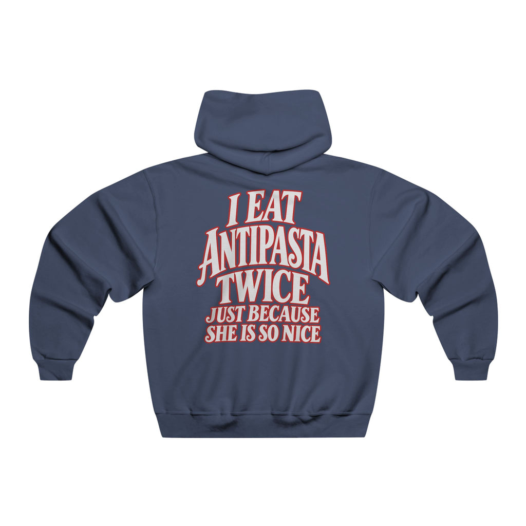 Hoodie - "I Eat Antipasta Twice" Funny Italian Music Graphic Hoodie