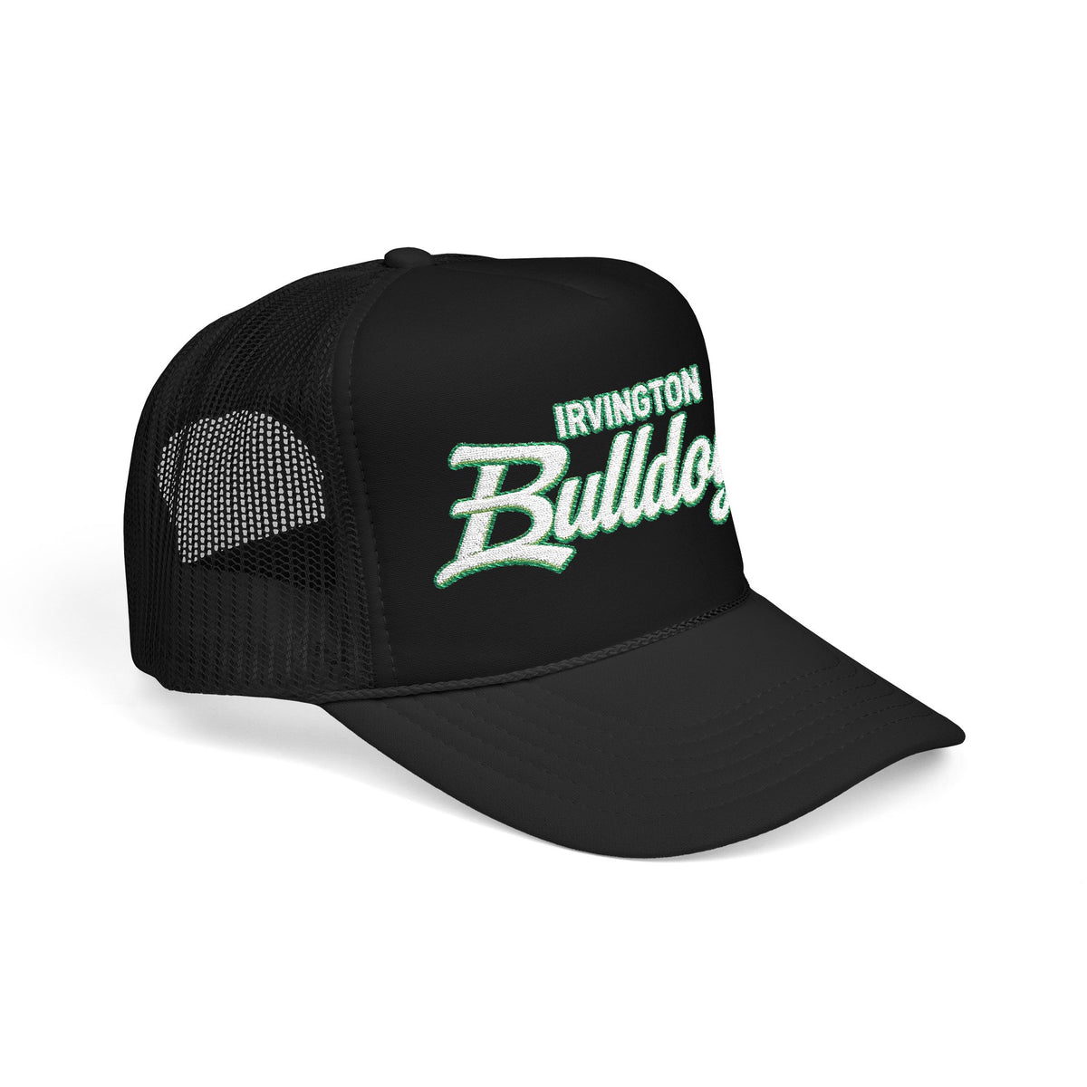 Irvington Bulldogs Foam Trucker Hat — Vintage Script School Team Cap